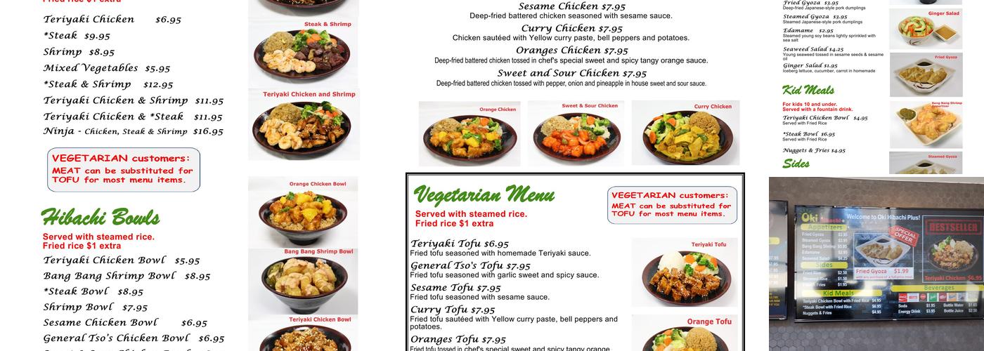 Oki Hibachi Plus Menu