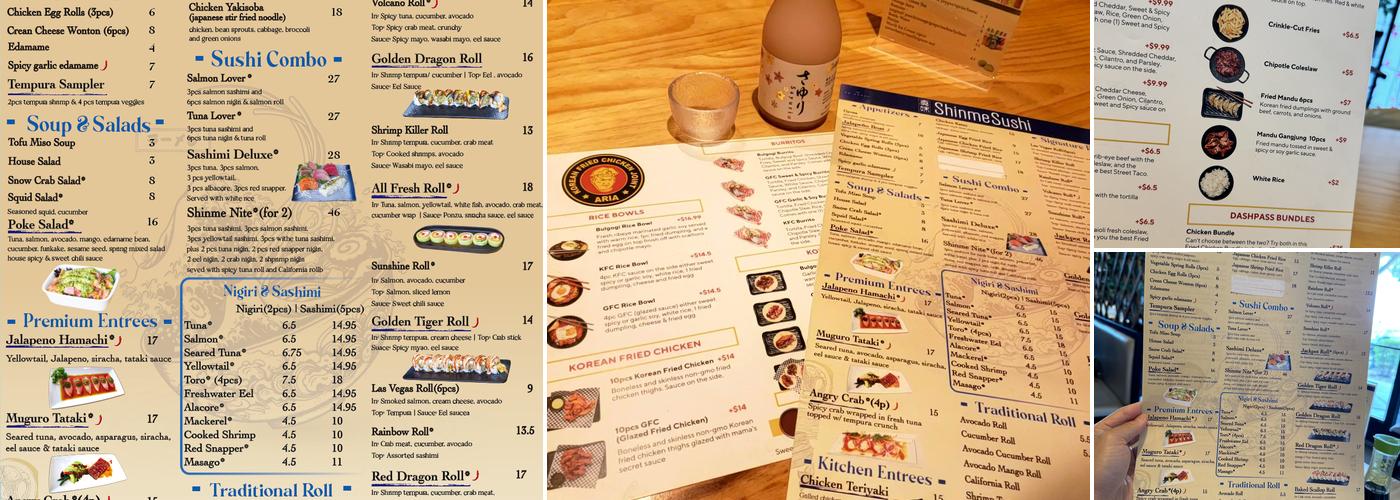 Shinme Sushi Menu