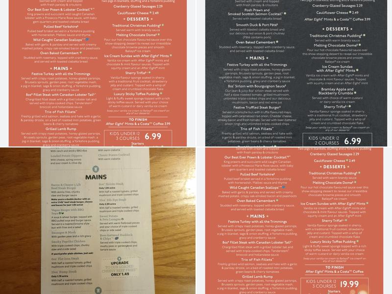 The Brecks Beefeater Menu