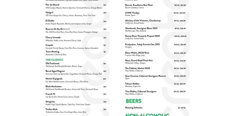 Create Kitchen & Bar Menu