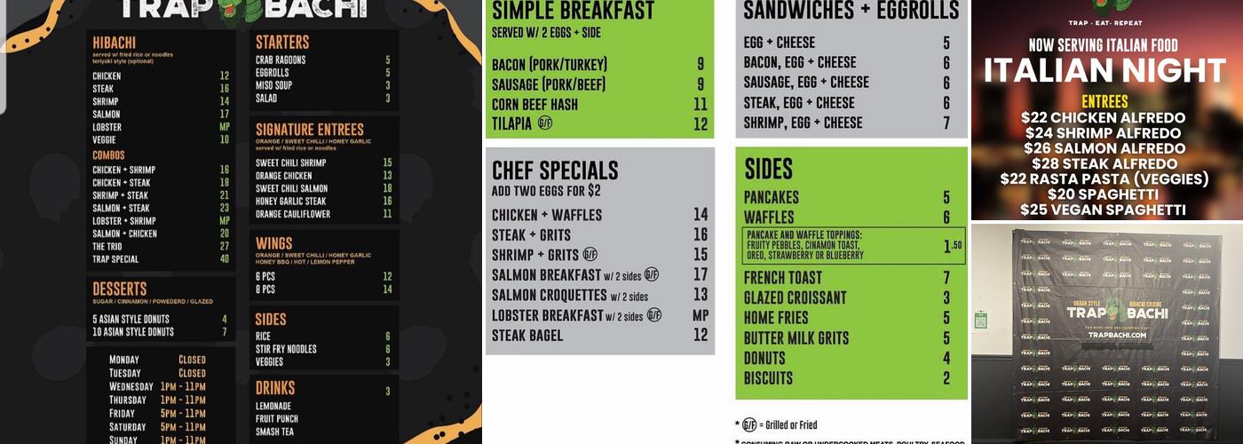 Trapbachi Menu
