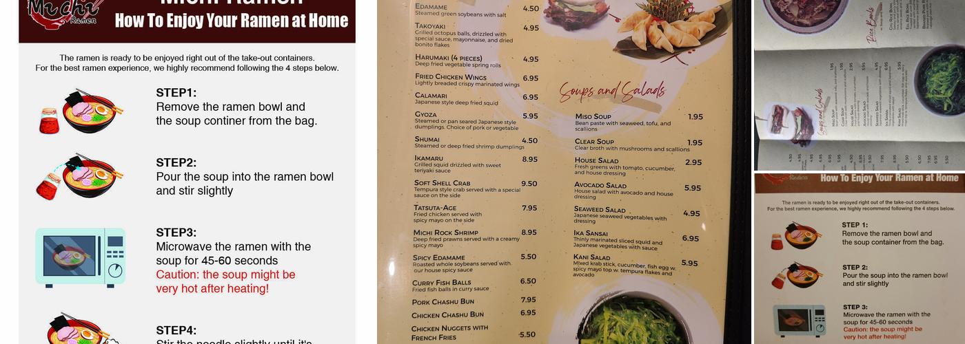 Michi Ramen Menu