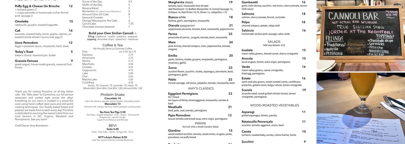 Piccolina da Centrolina Menu