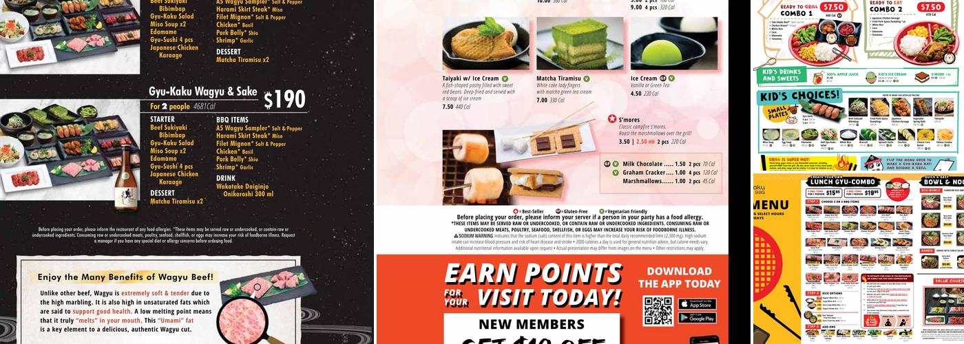 Gyu-Kaku Japanese BBQ Menu
