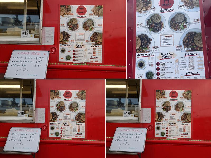 Osaka Hibachi On Wheels Menu