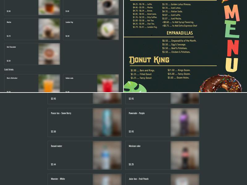 Cafe Rico x Donut King Menu