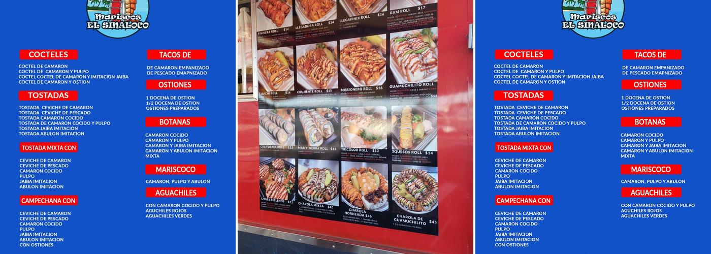 Mariscos El Sinaloa Menu