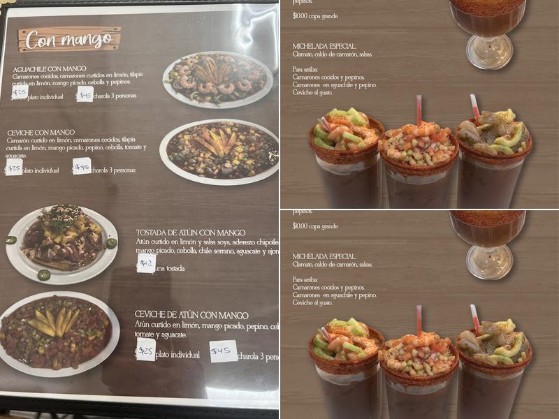 Mariscos las charolas Menu