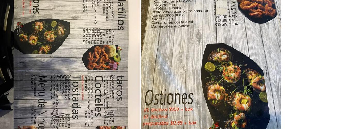 Mariscos el Patron de La Puente Menu