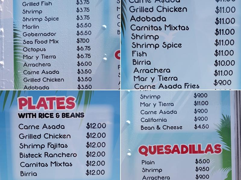 Mariscos El Tiburon - Lunch Wagon Menu