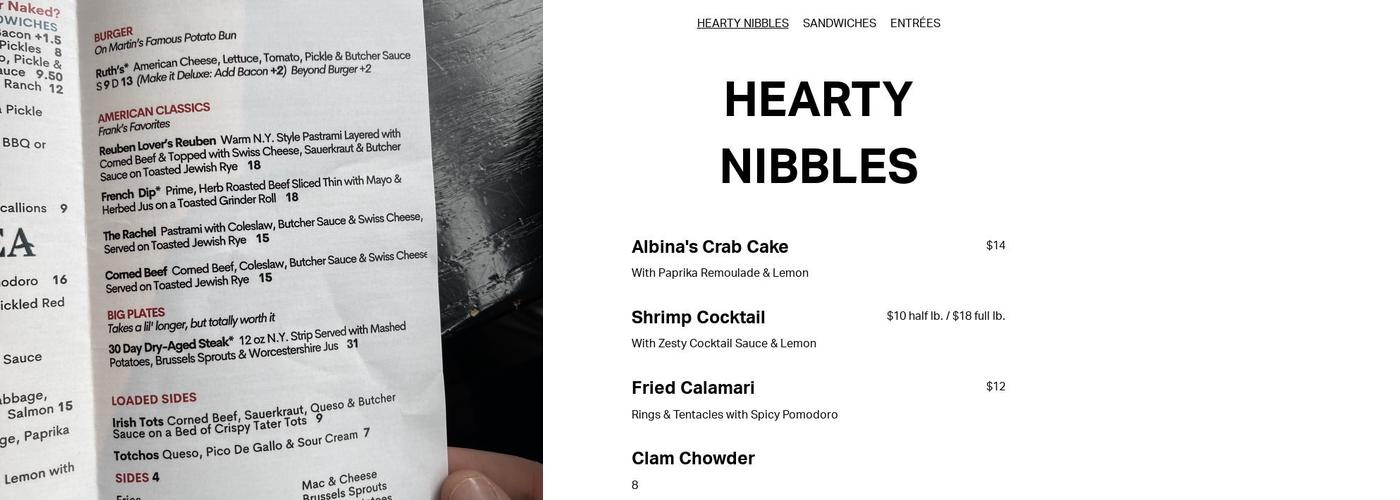 Albina by the Sea Menu