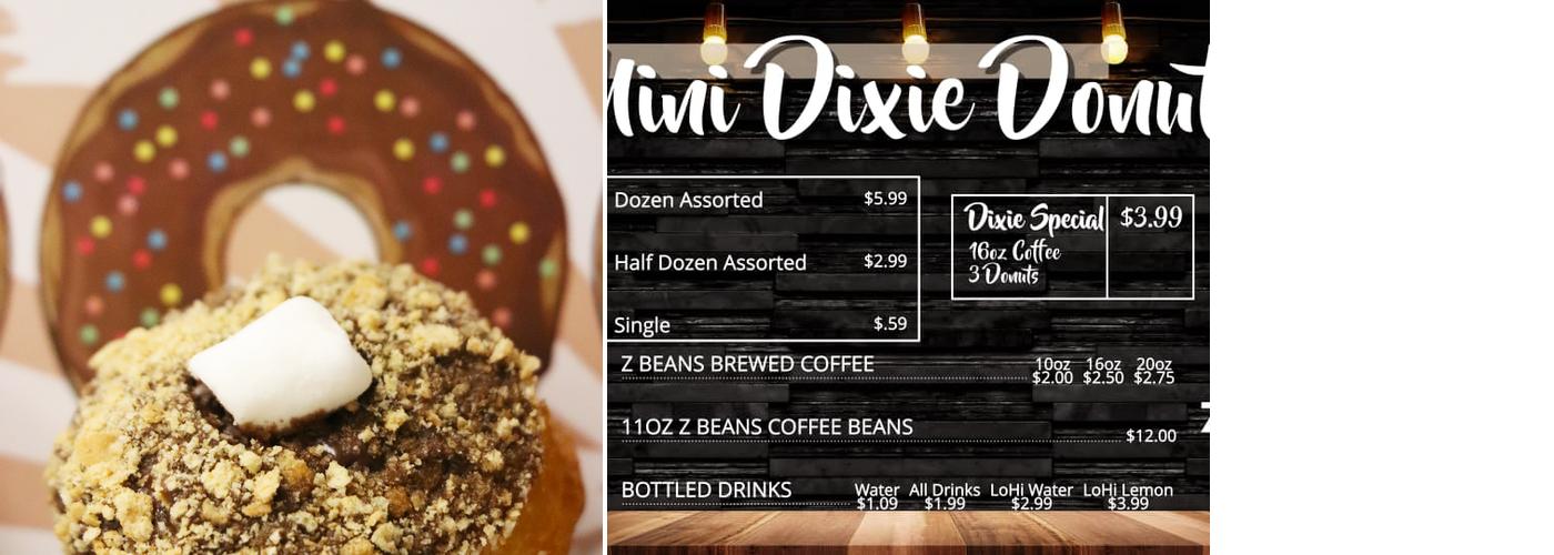 Mini Dixie Donuts Menu
