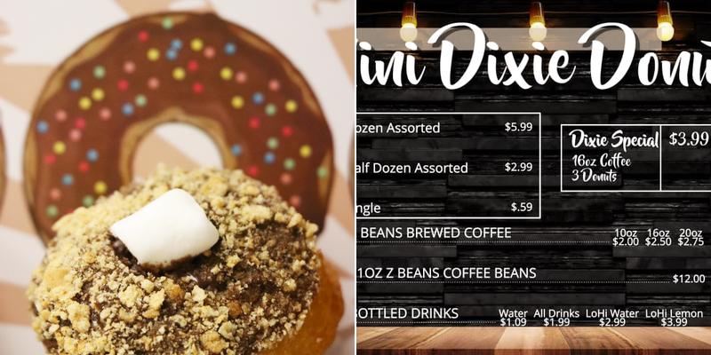 Mini Dixie Donuts Menu