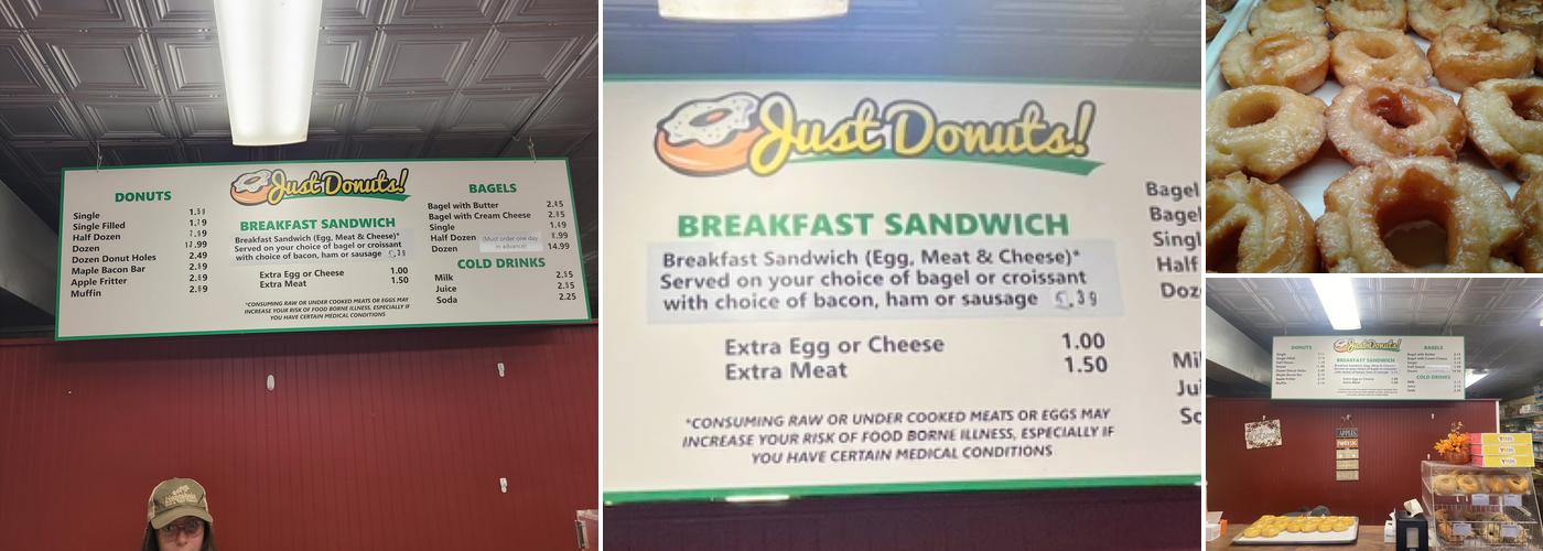 Just Donuts! Menu