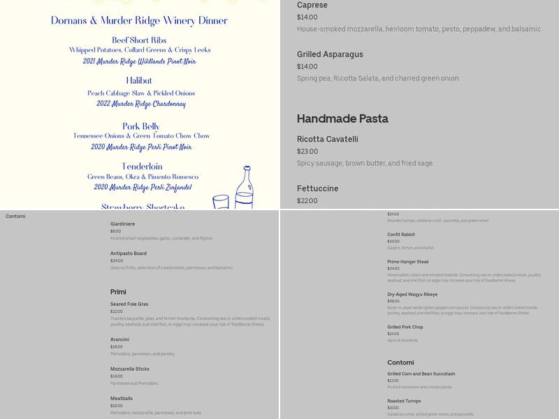 Jackson Cake Co Menu
