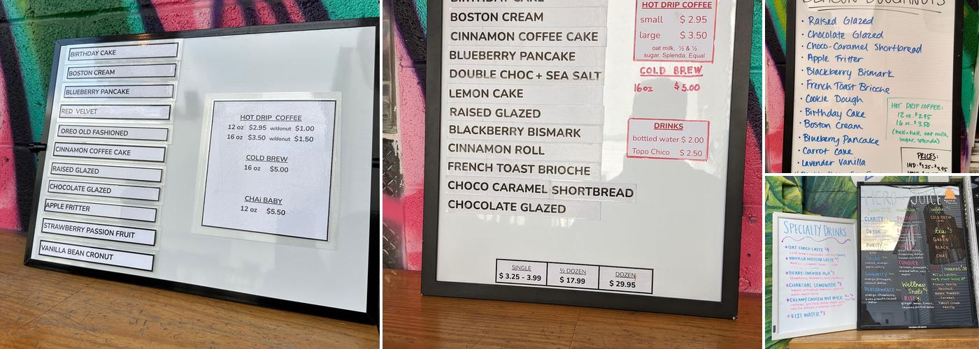 Beacon Doughnuts Menu