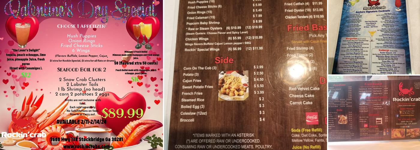 Rockin' Crab Seafood & Bar Menu