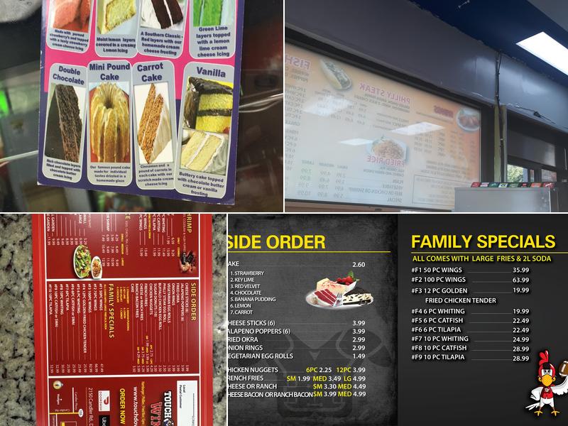 Touchdown Wings Menu