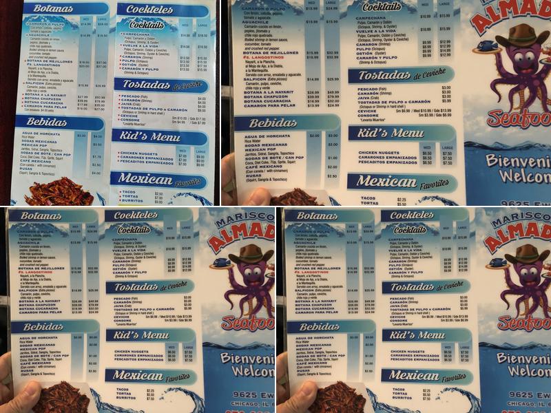 Mariscos Almada Menu