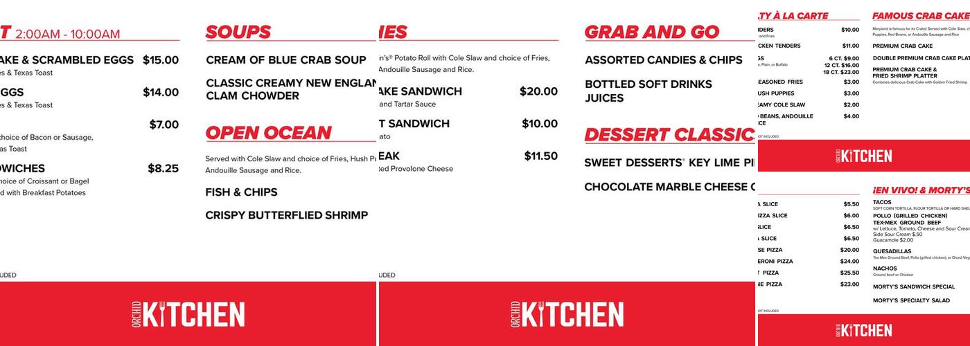 Orchid Kitchen Menu