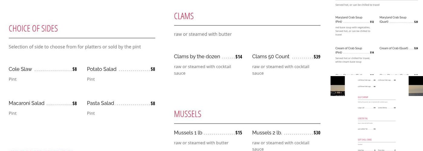 Crab Stop Menu