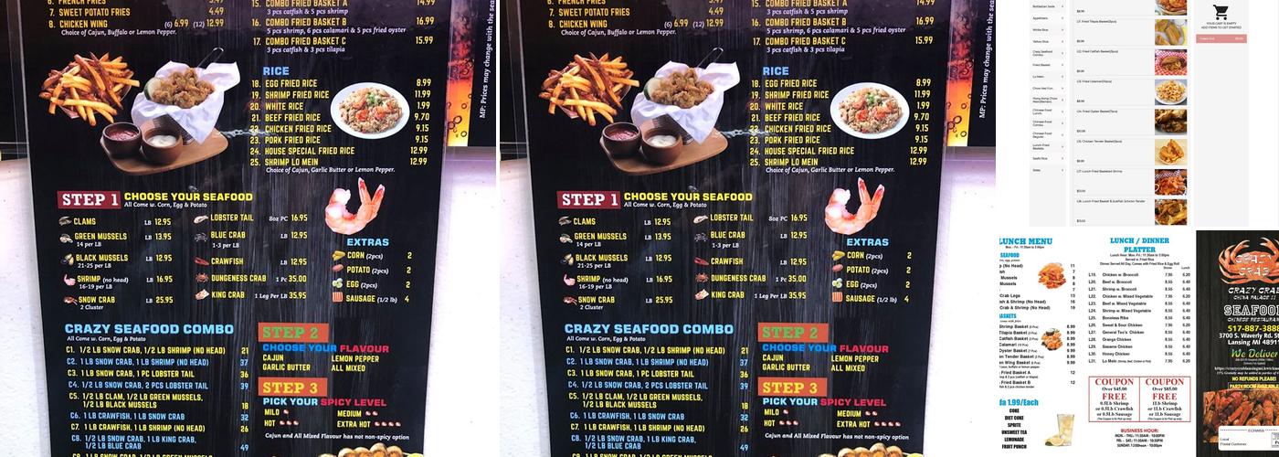 Crazy Crab Menu