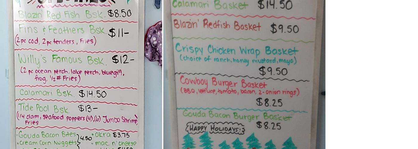 Freda's Fish Fry & More Menu