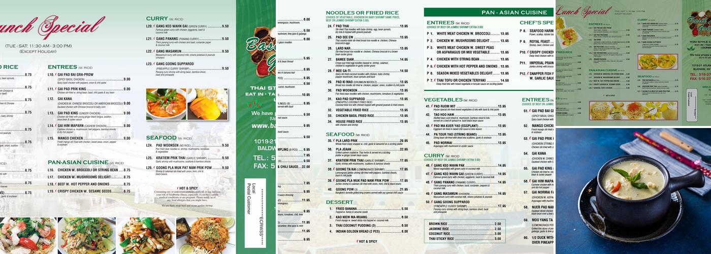 basil leaf grill Menu