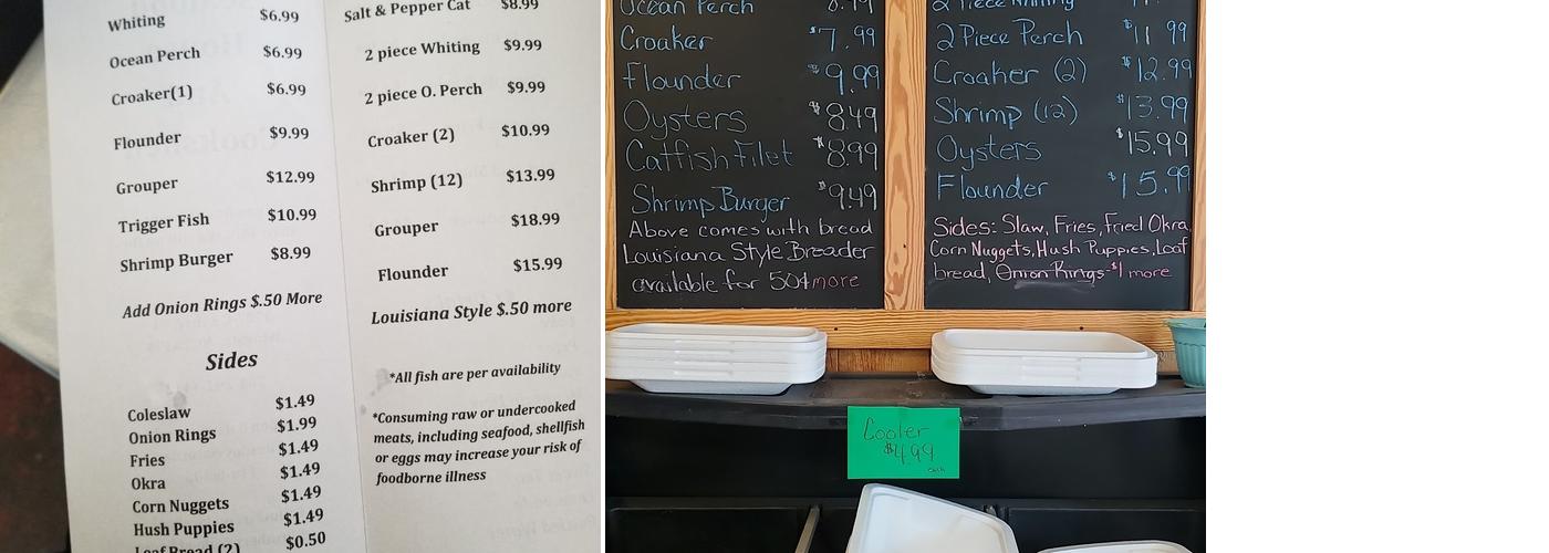 Brothers Seafood House Menu