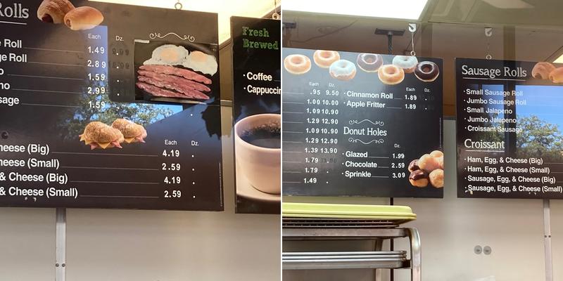 Parks Donuts Menu