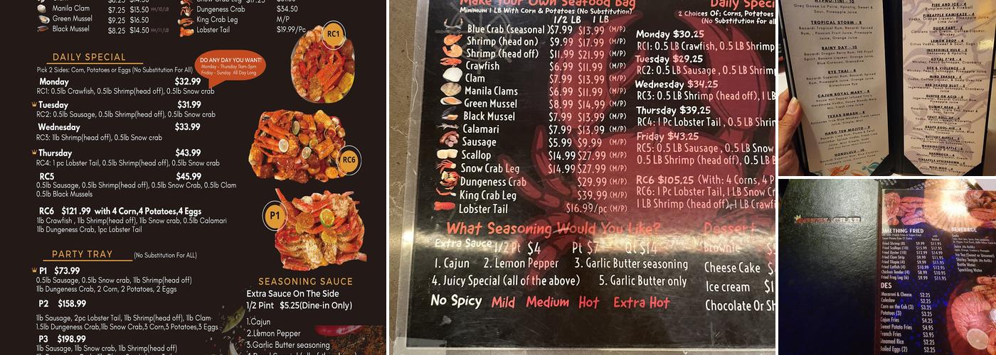 Royal Crab Menu