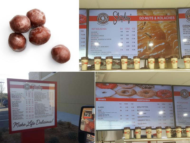 Shipley Do-Nuts Menu