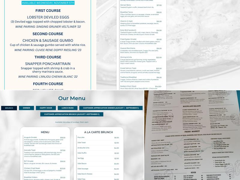 Millie's Menu