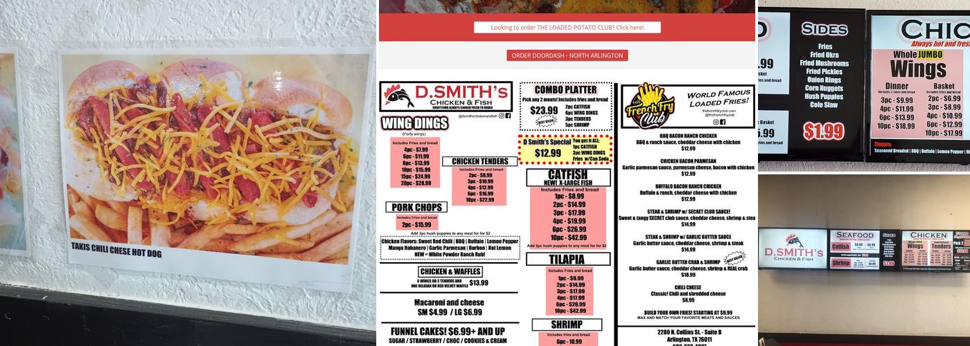 D. Smith's Chicken & Fish Menu