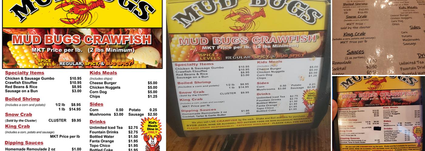Mudbugs Menu