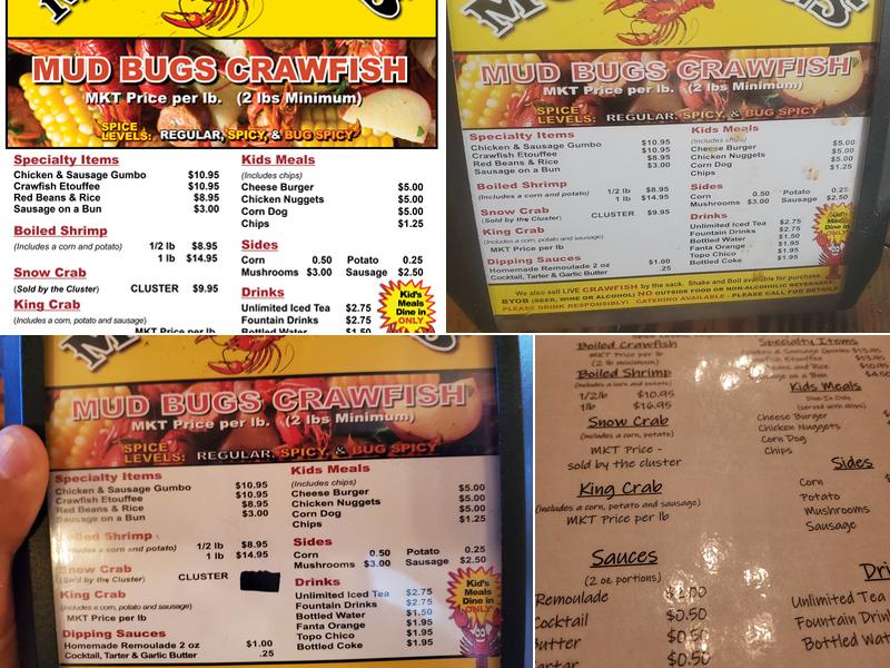 Mudbugs Menu