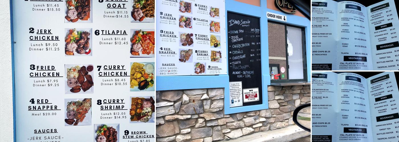 Island Sizzle Menu