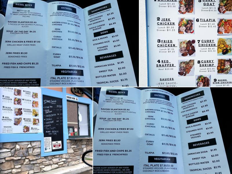 Island Sizzle Menu
