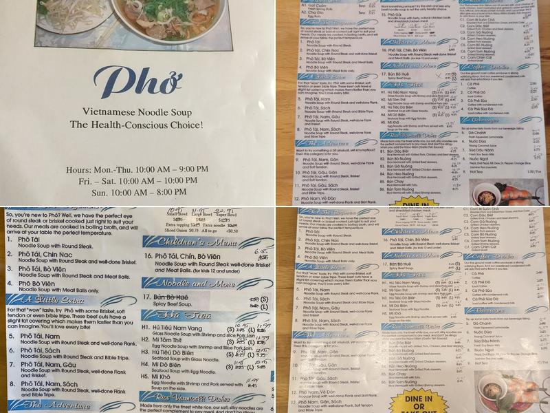 Pho 79 Menu