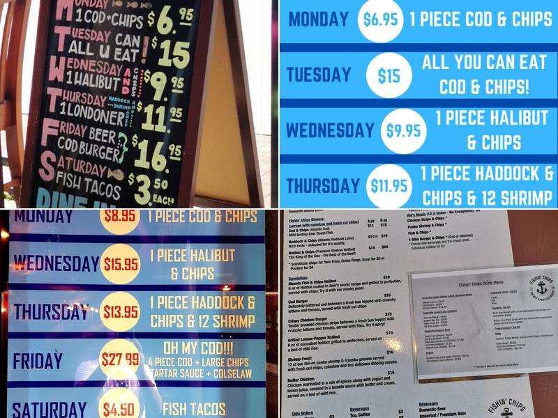 Fishin' Chips Menu