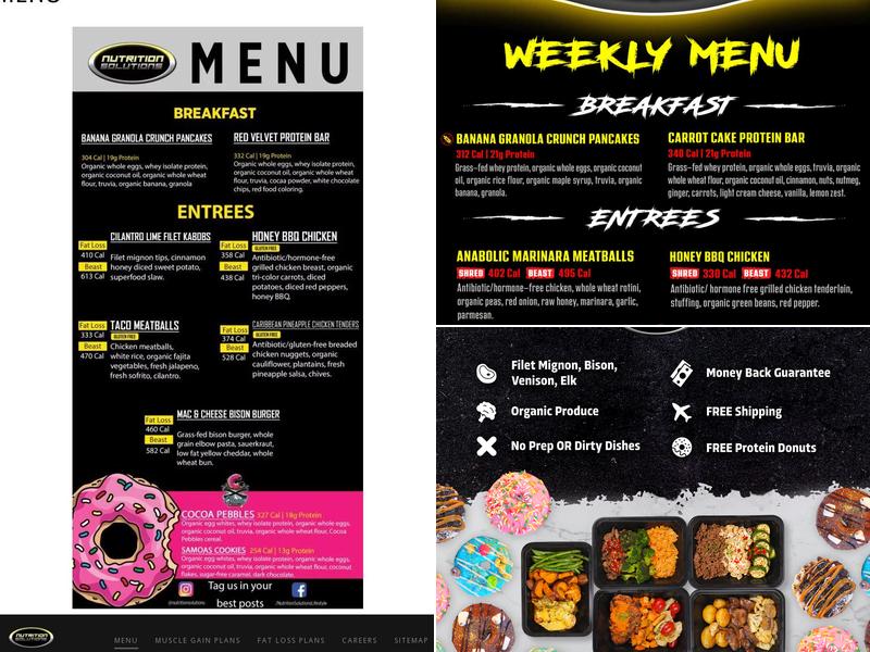 Nutrition Solutions Menu