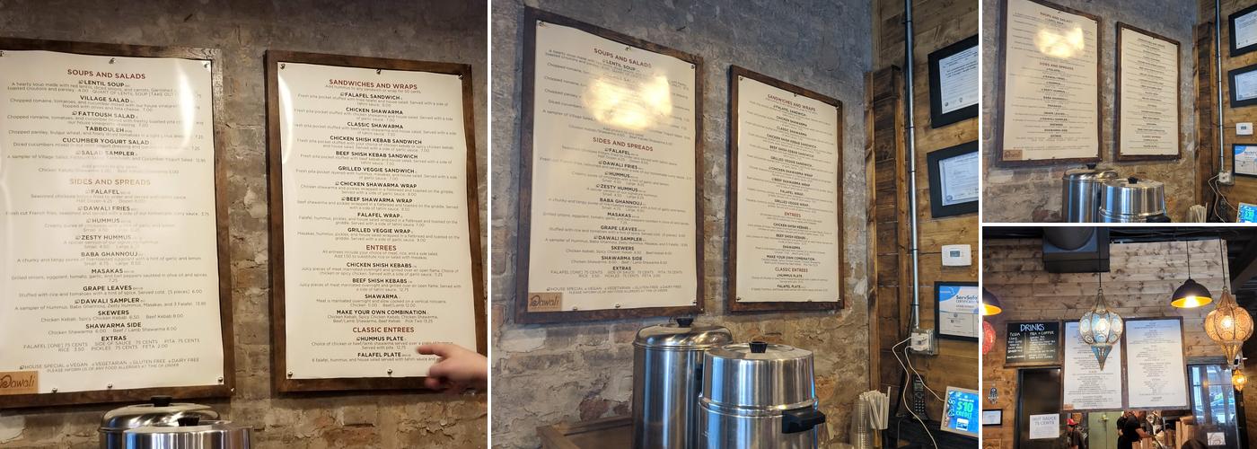 DAWALI JERUSALEM KITCHEN Menu