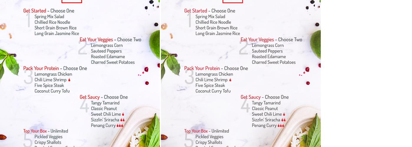 Basil Box Menu
