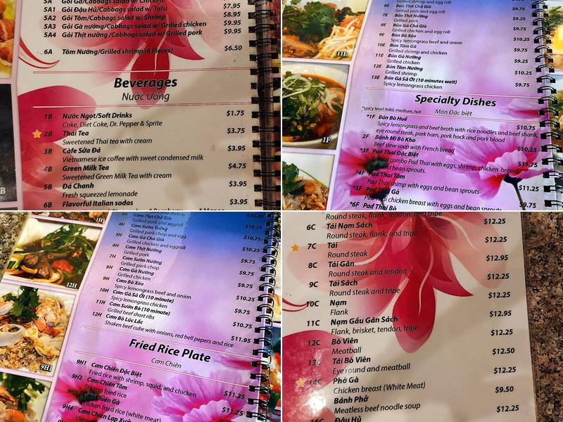 Pho Ton Menu