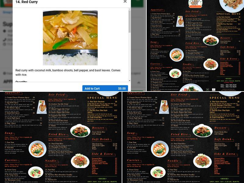 Suphatra Thai Menu