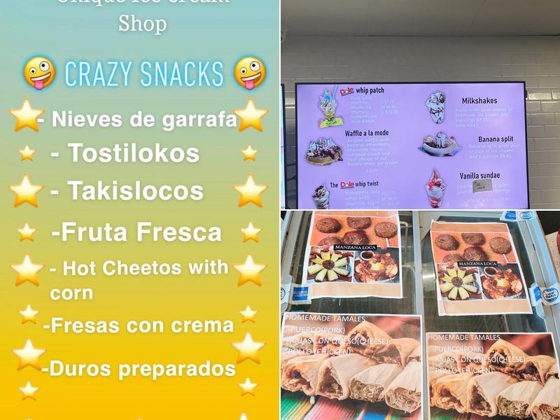 Unique Ice Cream Menu