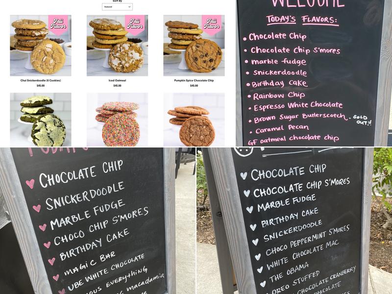 Maya's Cookies Menu