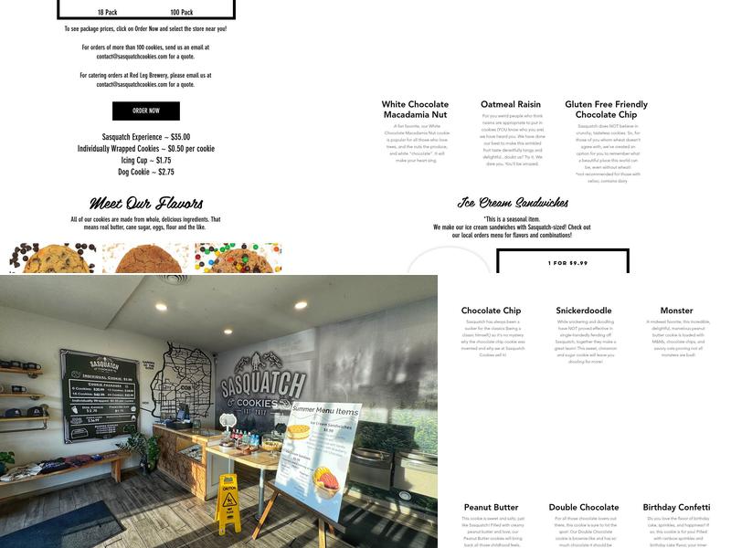 Sasquatch Cookies Menu