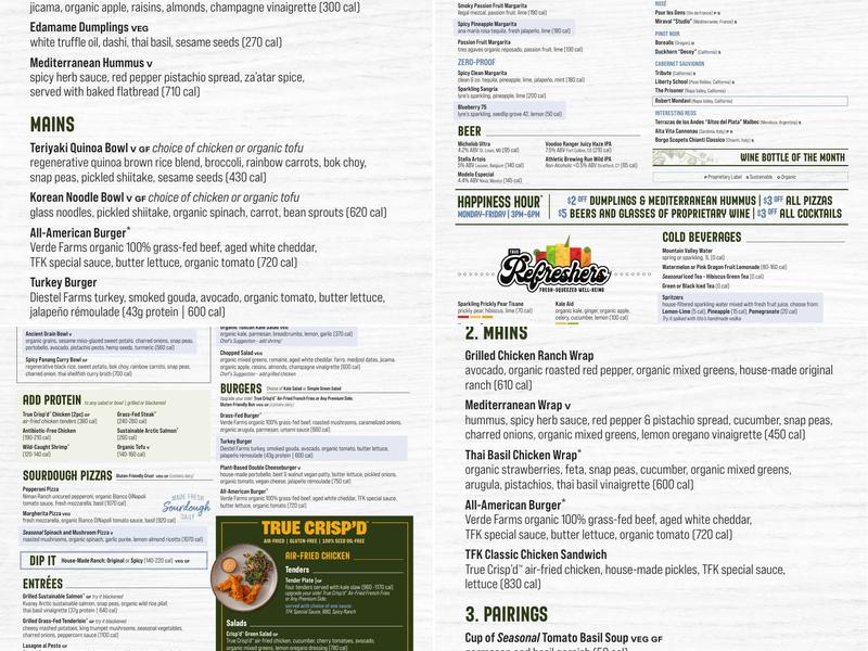 True Food Kitchen Menu