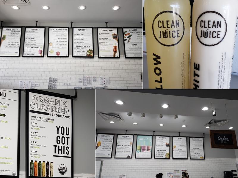 Clean Juice Menu
